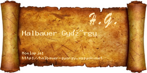 Halbauer György névjegykártya