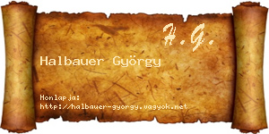Halbauer György névjegykártya